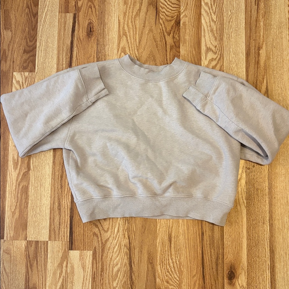 Aritzia gray-beige Cropped Sweatshirt